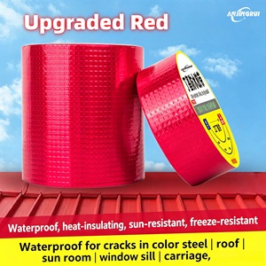 Nouvelle Arrivée Ruban d'étanchéité en butyl rouge à forte adhérence, film aluminium, pour réparation de murs et toitures extérieurs - Product Image 1