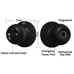 Minghou mới đến Dễ dàng cài đặt bóng núm khóa vòng cửa núm khóa hình cầu vân tay khóa thông minh - Product Image 6