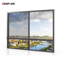 Ventanas correderas de vidrio de aluminio hechas a medida de estilo chino para ventana de doble acristalamiento templado exterior de casa