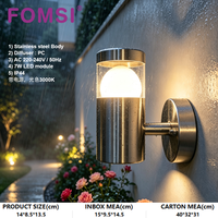 Lampe étanche FOMSI IP44, luminaire mural extérieur en acier inoxydable, montage en surface, lampe murale de jardin LED, AC220-240V