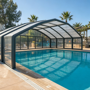 Moderna Cubierta Retráctil Automática <span class=keywords><strong>de</strong></span> Aleación <span class=keywords><strong>de</strong></span> Aluminio Motorizada, Telescópica, con Vidrio Templado, para Terraza, Jardín o Casa - Product Image 3