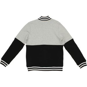 Chaqueta Varsity para Niños FOXA Duke, Negra y Gris, Manga Larga, Forro Polar, Estilo Preppy, Ropa de Otoño - Product Image 4