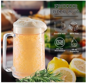 نظارات بلاستيكية معزولة بجدار مزدوج مجمد أكواب بيرة - Product Image 2