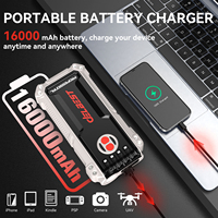Démarreur de batterie de voiture 16000mAh 300A, Power Bank portable avec 2 sorties USB et lampe torche LED