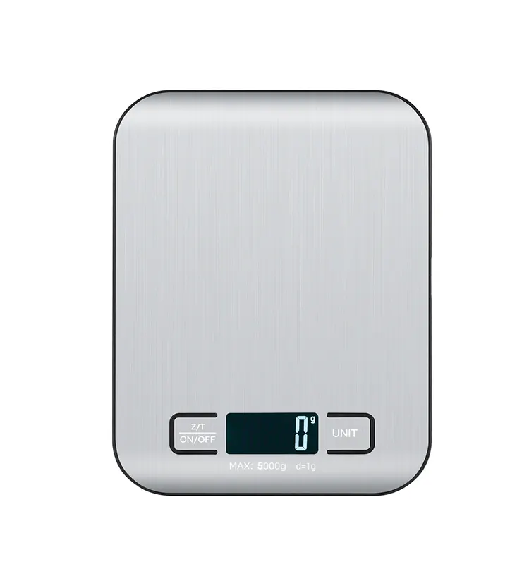 Báscula digital multifunción para cocina, balanza de peso de acero inoxidable con pantalla LCD, medidas de 5000g y 10000g