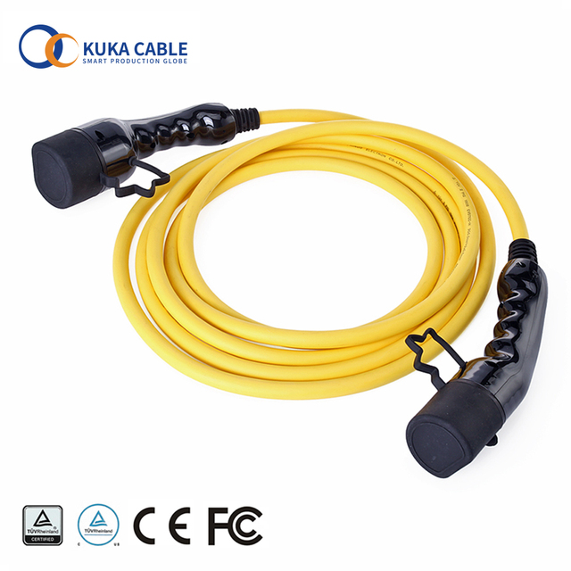 32A J1772 Type1 to 62196 Type2 Car Charger EV Cable Fast Charging Plug