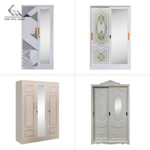 Armoires de Chambre Modernes Chinoises : Petites Armoires Métalliques à Portes Coulissantes ou Battantes, Rangement Gain de Place, Penderie en Acier - Product Image 6