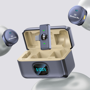 ไมโครโฟนคอนเดนเซอร์แบบไร้สาย 2.4G พร้อมไฟ LED ตัดเสียงรบกวน น้ำหนักเบา พกพาสะดวก สำหรับการประชุมออนไลน์และการนำเสนอ - Product Image 1