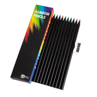 Taille-crayon multicolore arc-en-ciel 12 couleurs pour la papeterie de peinture DIY
