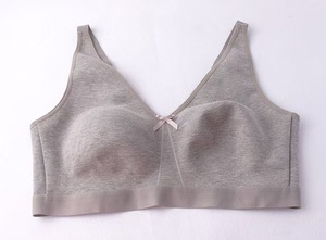 女士大码全支撑棉无线文胸时尚加大码内衣性感文胸内裤套装胖女人固体 - Product Image 6