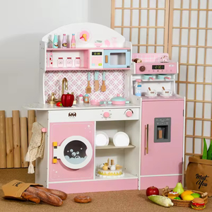 Nouveau <span class=keywords><strong>Grand</strong></span> Jouet de Cuisine en Bois pour Enfants, Réfrigérateur de Simulation, Jeu de Rôle, Ensemble de Jeux de Cuisine, Éducation Précoce Unisexe Obo - Product Image 2