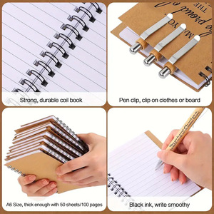 <span class=keywords><strong>A6</strong></span> biểu tượng tùy chỉnh kraft giấy bìa cứng cuộn dây đôi máy tính xách tay với bút tre ngang dòng Quà Tặng văn phòng nhà cung cấp - Product Image 4