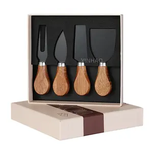 Set di Coltelli per Formaggio Personalizzato Perfetto per Taglieri, Mini Set di Coltelli in Acciaio Inox con Manico in Legno - Product Image 1