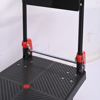 Carretilla de Plataforma Metálica con 4 Plásticos, para Transporte de Carga en Almacenes Industriales, Personalización OEM, Recubrimiento en Polvo, Capacidad de 500 kg
