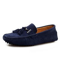 Sepatu Loafer Kasual Pria Berkualitas Grosir, Bahan Kulit, Gesper Logam, Model Flat