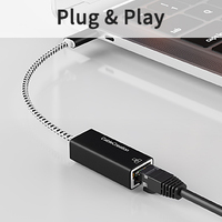 CableCreation-Adaptador de red USB a Ethernet, tarjeta de red con cable, RJ45, 1000 Mbps, LAN, 0,2 M, para Windows