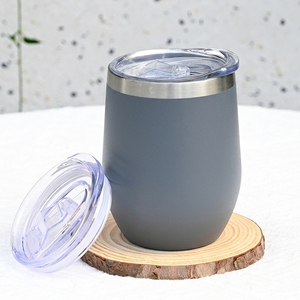 High Quality 12oz Stainless Steel Egg Cup Vacuum Insulated Wine Tumbler with Splash Proof Lid for Travel - Product Image 1