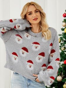 <span class=keywords><strong>Pull</strong></span> de Noël en tricot pour femme, style européen, nouvelle collection hiver 2025, motif tête de femme âgée - Product Image 4