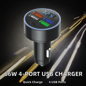 PD ile 66W 4-Port <span class=keywords><strong>USB</strong></span> araba şarjı hızlı şarj 3.1A hızlı şarj adaptörü iPhone 17 16 15 için Xiaomi Samsung için uyumlu - Product Image 2