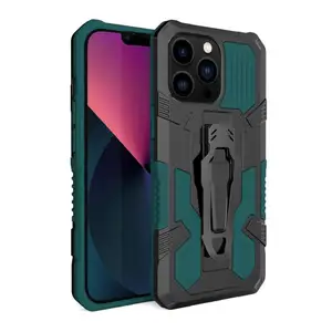 새로운 인기있는 shockproof TPU PC 자동차 홀더 스탠드 휴대 전화 케이스 아이폰 14 플러스 13 12 11 프로 맥스 X 8 7 플러스 케이스 벨트 클립