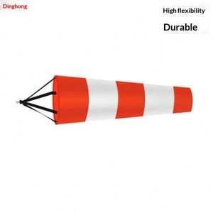 Xhhj15 Venta al por mayor <span class=keywords><strong>de</strong></span> fábrica: Vainas <span class=keywords><strong>de</strong></span> viento <span class=keywords><strong>de</strong></span> tela Oxford <span class=keywords><strong>de</strong></span> 15m, rojas y blancas, sin tiras reflectantes, para aeropuertos, granjas e industrias. - Product Image 2