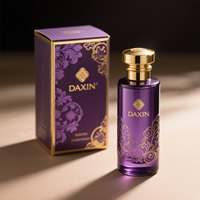 Flacon de parfum cylindrique en verre exquis avec couvercle en alliage de zinc, 50 ml, 100 ml, flacons de parfum de luxe en verre avec boîte à capuchon doré