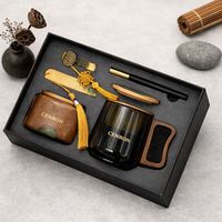 Taza de Té de Vidrio Borosilicato Resistente al Calor con Tapa e Infusor, Asa de Madera, Logotipo Personalizado, Color Personalizado, Caja de Regalo Exquisita + Bolsa Práctica