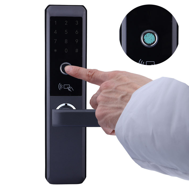 Дверной смарт-замок Tuya Home с Wi-Fi, со сканером отпечатков пальцев, паролем, ключом, облаком карт памяти, цинковый сплав