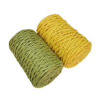 Usine directe teint creux coton Chenille fil Anti-boulochage 32s tissage à la main bricolage coton corde en gros 3mm