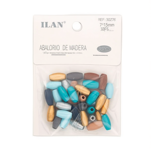 Perline in Legno Ilan 7x15mm Ovali Tonalità Morandi con Foro per Creazione di Gioielli - Product Image 1