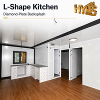 Casa Contenedor Expandible de 20 pies con Techo Plano y Doble Ala, Dos Dormitorios, Baño Completo, Ventanas Corredizas, Apartamento Modular Moderno, Hotel