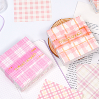 Bloc de Notas Adhesivas con Diseño de Cuadros y Letras, Papel Cuadriculado Pastel Personalizado para Resaltar Páginas de Planificador Diario, Venta al por Mayor, Portátil y Bonito