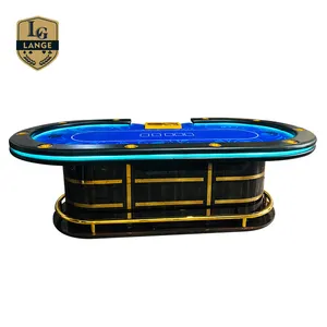 Novo Design RFID Poker Table Golden Custom Ocasião Mesa De Poker Gambling Table