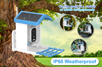 Mangeoire à oiseaux intelligente avec caméra, alimentée par énergie solaire, reconnaissance d'oiseaux par IA, 4MP HD, étanche, écologique, durable, ABS, détection de mouvement PIR
