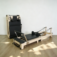 Machine de Pilates Reformer Pliable et Durable (Bois de Chêne) - Portable et Réglable pour Usage Domestique et en Studio, Musculation pour Hommes