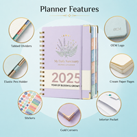 Agenda Personalizada A5, Cuaderno de Tapa Dura con Espiral, Organizador Semanal y Mensual, Diario Impreso con Páginas Divisorias
