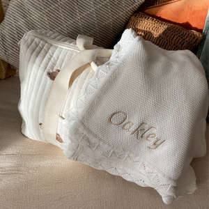 2025 gros hiver Super doux Lovey plaine creux coton Crochet bébé tricot jeter couverture pour siège de voiture - Product Image 1