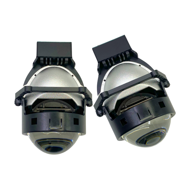 Universal Bi-LED Projector Lens Headlight Kit, 60W Double Cup Super Focused High/Low Beam Retrofit Assembly