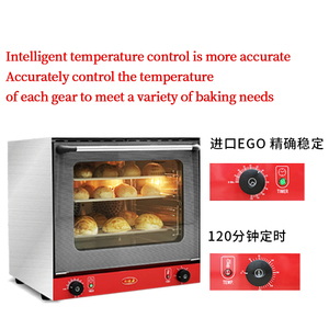 فرن دوران هواء ساخن من 4 أطباق مؤقت للاستخدام المنزلي والتجاري، فرن تارت البيض بدرجة حرارة ثابتة، فرن خبز بيتزا أوروبي - Product Image 4
