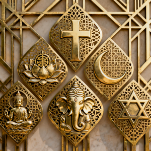 सी. एन. सी कस्टम सेवा ज्यामिति फ़िल्टर धर्म विश्वास कस्टम सोने की चांदी उत्कीर्ण नेमप्लेट प्रतीक - Product Image 1