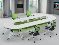 Bureau moderne en métal, Table en bois pour salle de conférence et de formation, bureau d'étude à domicile combiné