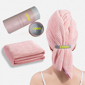 Asciugamano per Capelli in Microfibra Grande con Logo Personalizzato, Morbido e ad Asciugatura Rapida con Fascia Elastica, Turbante per Capelli Bagnati - Product Image 4