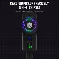 Microphone USB BMG-K2 pour jeux, haut-parleur, microphone de bureau pour ordinateur avec support trépied