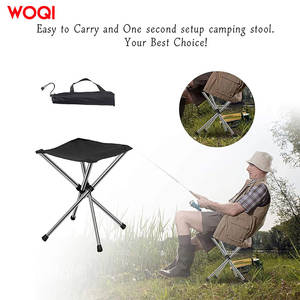 Chaise pliante de camping Woqi 12,6x12,6x13,8 pouces, légère, portable, pour la randonnée en plein air, tabouret en tissu Oxford noir - Product Image 3