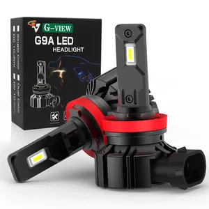 G-view lampu depan LED lensa proyektor mobil, warna ganda H1 H4 H7 H8 H11 H16 9005 9012 6000lm 25w