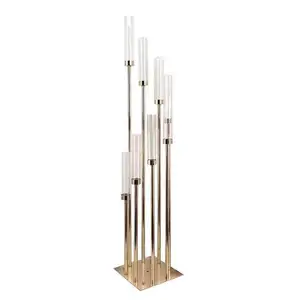 Nuovi prodotti esplosivi candelabri in metallo portacandele linguetta in acrilico con produttore di prodotti