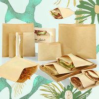 Sacs à collation en papier kraft jetables de qualité alimentaire, résistants à la graisse, avec impression offset pour pain, gâteaux, salades et logo personnalisé