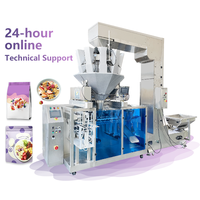 Volledig automatische multihead weeg- en verpakkingsmachine voor Doypack verpakkingen, geschikt voor fruit, ontbijtgranen en voedsel in zakjes met ritssluiting