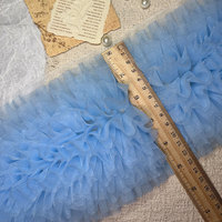 Dentelle en tulle 3D multicouche chiffrée et bouffante de 13,5 cm, garniture décorative pour robe de mariée et accessoires vestimentaires