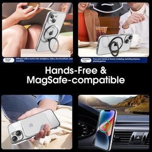 Chargeur de téléphone portable sans fil Power Bank Case pour iPhone 16 15 14 13 Pro Max Protection magnétique TPU Organizer Cover Phone Grip - Product Image 4